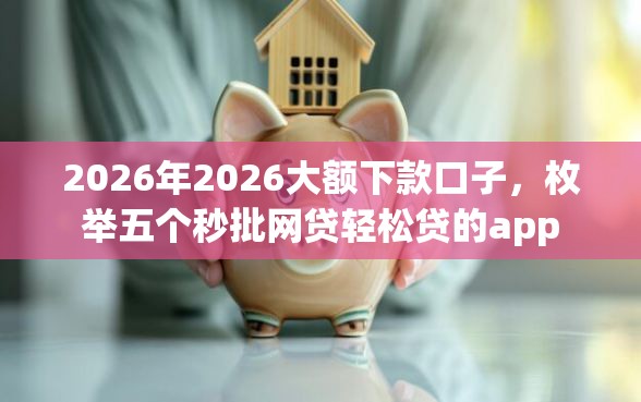 2026年2026大额下款口子，枚举五个秒批网贷轻松贷的app