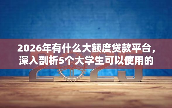 2026年有什么大额度贷款平台，深入剖析5个大学生可以使用的软件