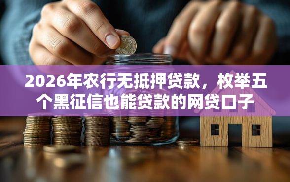 2026年农行无抵押贷款，枚举五个黑征信也能贷款的网贷口子