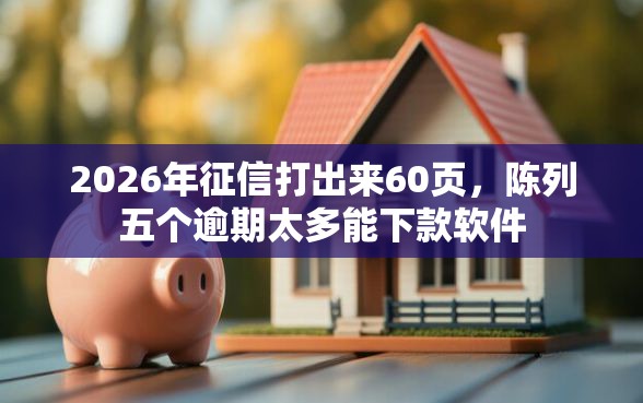 2026年征信打出来60页，陈列五个逾期太多能下款软件