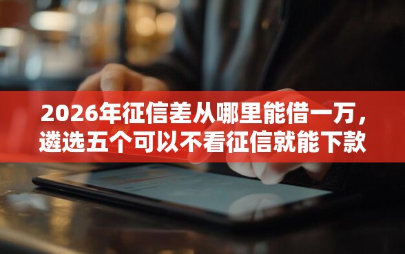 2026年征信差从哪里能借一万，遴选五个可以不看征信就能下款的软件