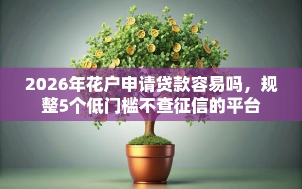 2026年花户申请贷款容易吗，规整5个低门槛不查征信的平台