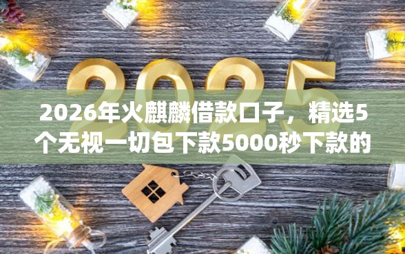 2026年火麒麟借款口子，精选5个无视一切包下款5000秒下款的app