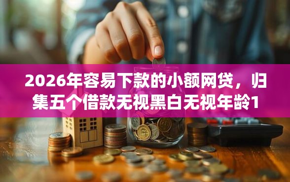 2026年容易下款的小额网贷，归集五个借款无视黑白无视年龄100%秒过app
