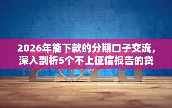 2026年能下款的分期口子交流，深入剖析5个不上征信报告的贷款软件