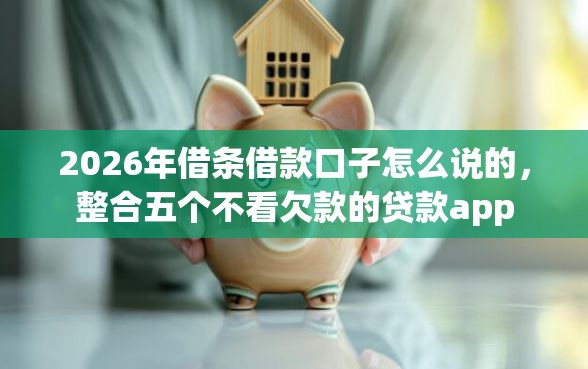 2026年借条借款口子怎么说的，整合五个不看欠款的贷款app