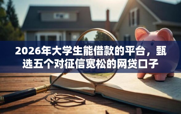 2026年大学生能借款的平台，甄选五个对征信宽松的网贷口子