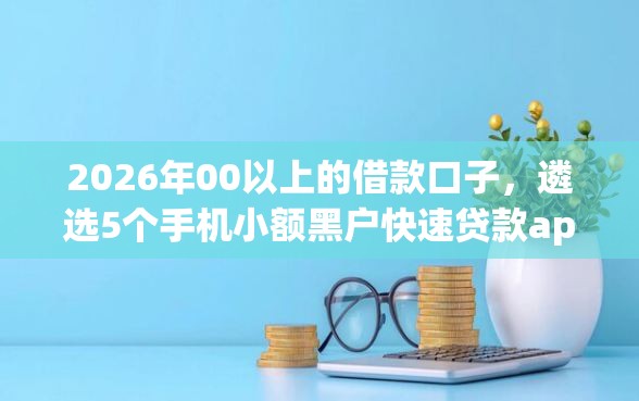 2026年00以上的借款口子，遴选5个手机小额黑户快速贷款app