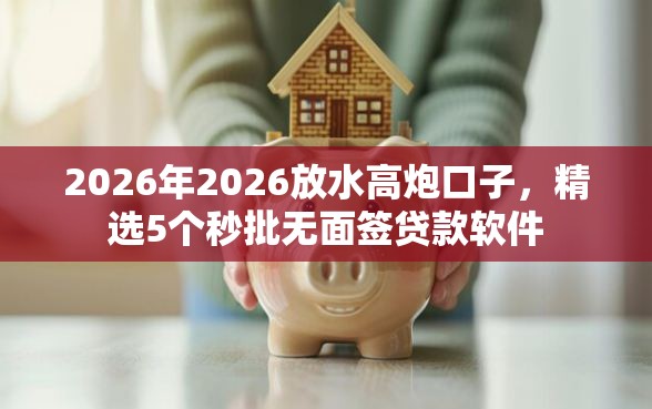 2026年2026放水高炮口子，精选5个秒批无面签贷款软件