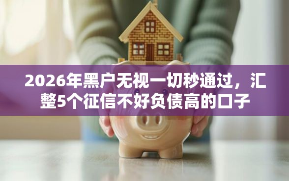 2026年黑户无视一切秒通过，汇整5个征信不好负债高的口子