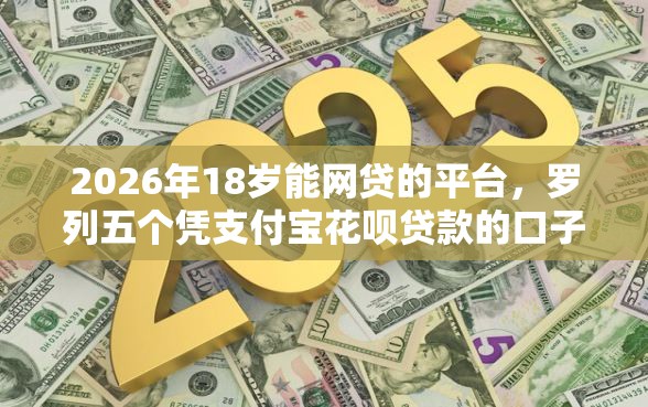 2026年18岁能网贷的平台，罗列五个凭支付宝花呗贷款的口子