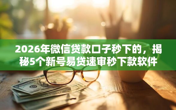 2026年微信贷款口子秒下的，揭秘5个新号易贷速审秒下款软件