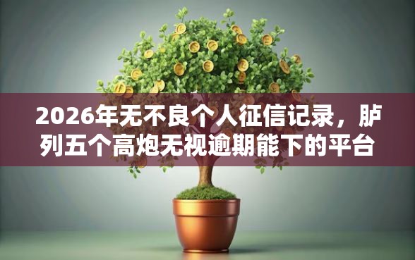 2026年无不良个人征信记录,胪列五个高炮无视逾期能下的平台 2026年无不良个人征信记录,胪列五个高炮无视逾期能下的平台