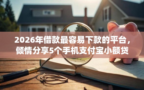 2026年借款最容易下款的平台，倾情分享5个手机支付宝小额贷款的app