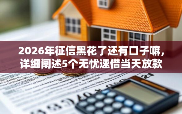 2026年征信黑花了还有口子嘛，详细阐述5个无忧速借当天放款的平台
