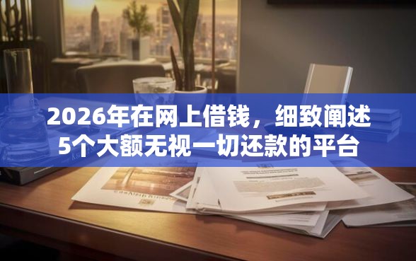 2026年在网上借钱，细致阐述5个大额无视一切还款的平台