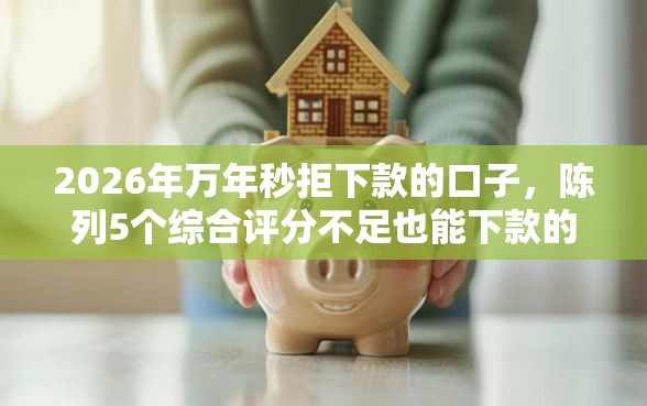 2026年万年秒拒下款的口子，陈列5个综合评分不足也能下款的网贷