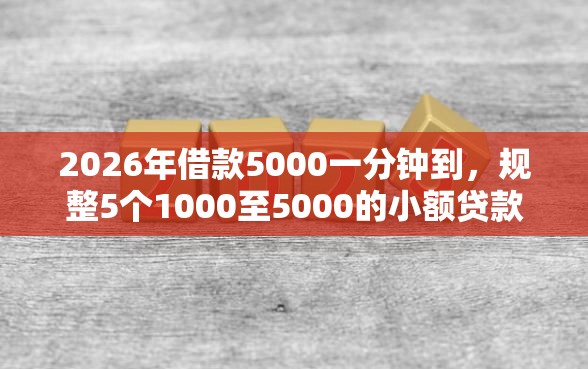2026年借款5000一分钟到，规整5个1000至5000的小额贷款软件