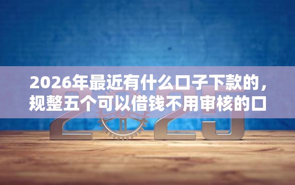 2026年最近有什么口子下款的，规整五个可以借钱不用审核的口子