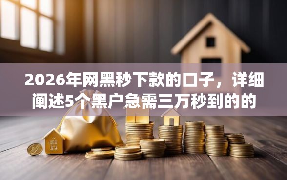 2026年网黑秒下款的口子，详细阐述5个黑户急需三万秒到的的app