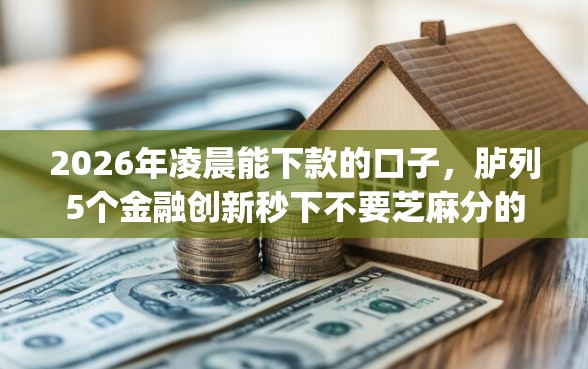 2026年凌晨能下款的口子，胪列5个金融创新秒下不要芝麻分的app