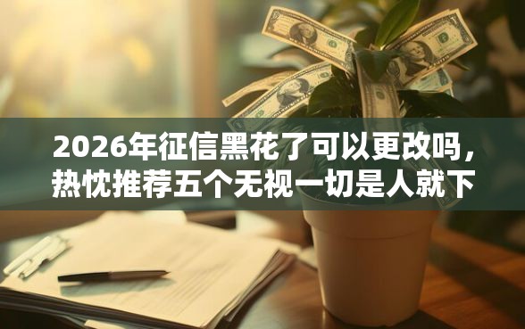 2026年征信黑花了可以更改吗，热忱推荐五个无视一切是人就下款口子