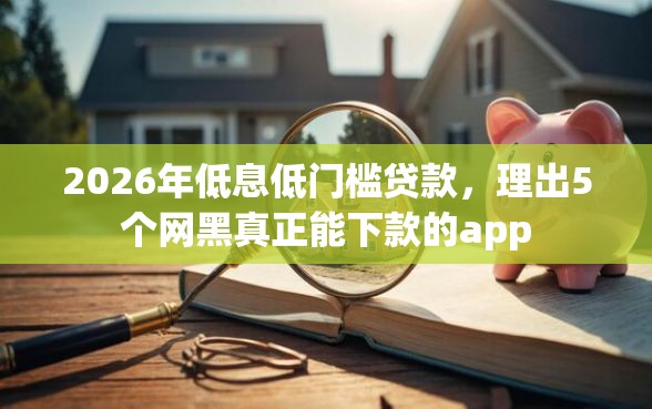 2026年低息低门槛贷款，理出5个网黑真正能下款的app