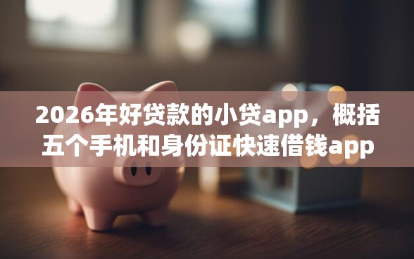 2026年好贷款的小贷app，概括五个手机和身份证快速借钱app
