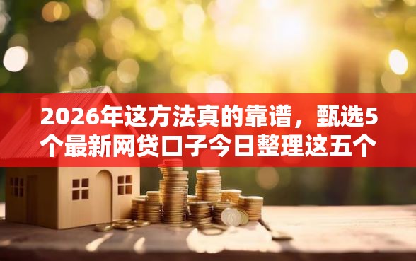 2026年这方法真的靠谱，甄选5个最新网贷口子今日整理这五个软件