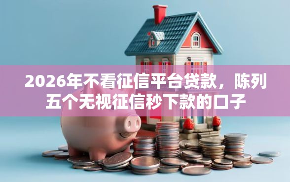 2026年不看征信平台贷款，陈列五个无视征信秒下款的口子