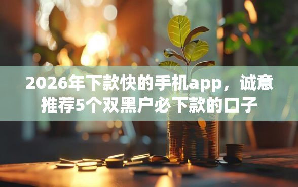 2026年下款快的手机app，诚意推荐5个双黑户必下款的口子