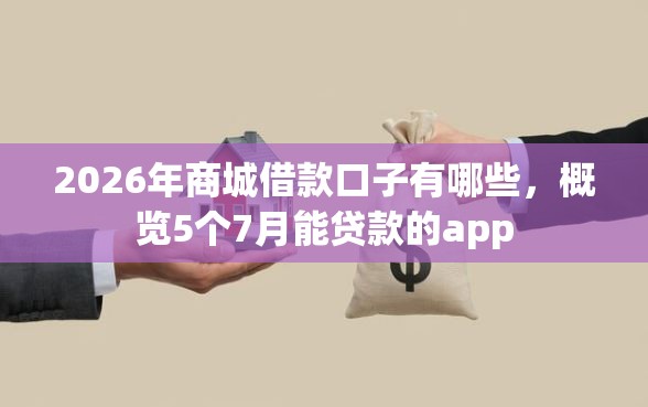 2026年商城借款口子有哪些，概览5个7月能贷款的app