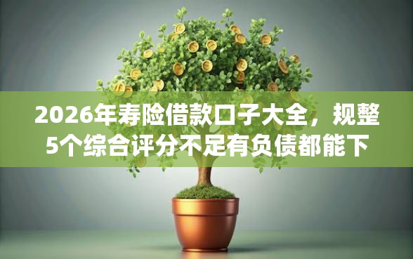 2026年寿险借款口子大全，规整5个综合评分不足有负债都能下款app