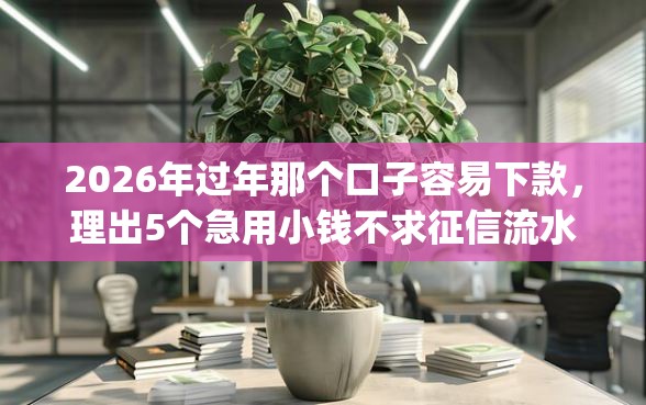2026年过年那个口子容易下款，理出5个急用小钱不求征信流水轻松贷的app