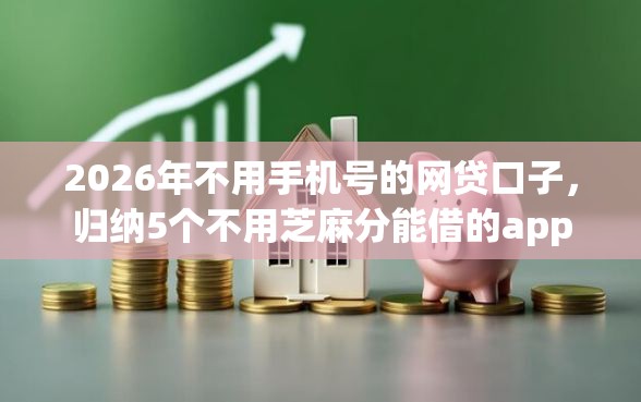2026年不用手机号的网贷口子，归纳5个不用芝麻分能借的app