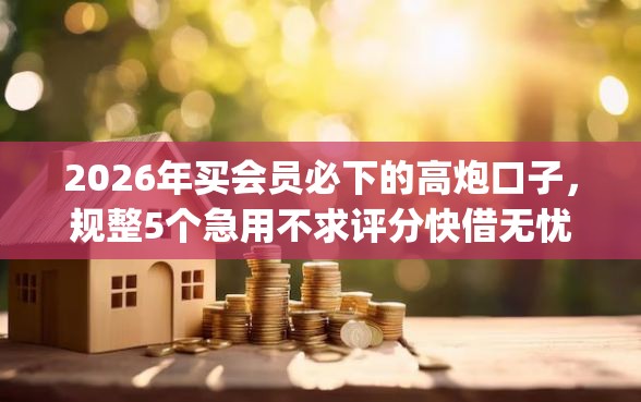 2026年买会员必下的高炮口子，规整5个急用不求评分快借无忧的app
