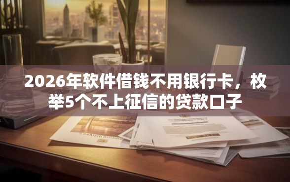2026年软件借钱不用银行卡，枚举5个不上征信的贷款口子