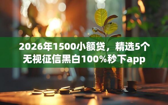 2026年1500小额贷，精选5个无视征信黑白100%秒下app