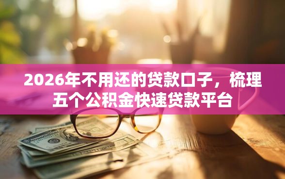 2026年不用还的贷款口子，梳理五个公积金快速贷款平台