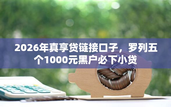 2026年真享贷链接口子，罗列五个1000元黑户必下小贷