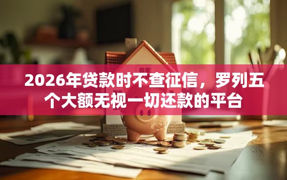 2026年贷款时不查征信，罗列五个大额无视一切还款的平台