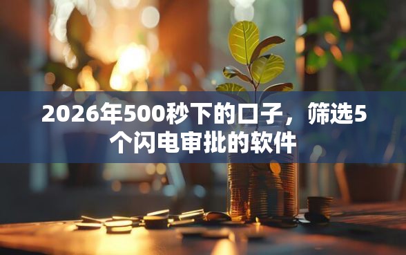 2026年500秒下的口子，筛选5个闪电审批的软件
