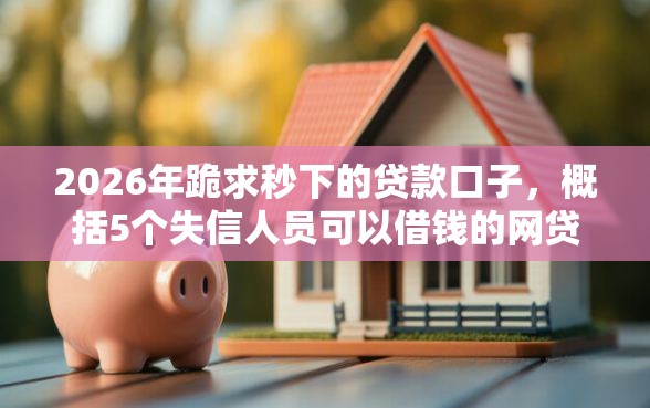 2026年跪求秒下的贷款口子，概括5个失信人员可以借钱的网贷口子
