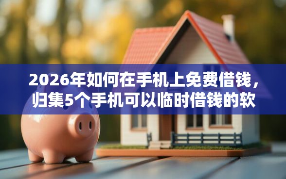 2026年如何在手机上免费借钱，归集5个手机可以临时借钱的软件