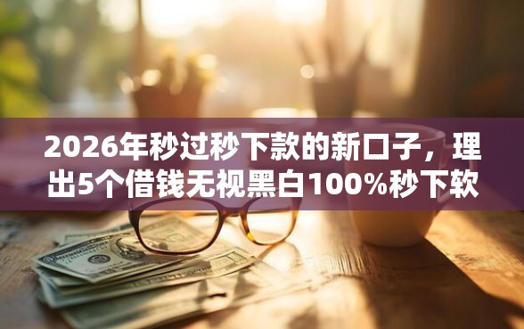 2026年秒过秒下款的新口子，理出5个借钱无视黑白100%秒下软件