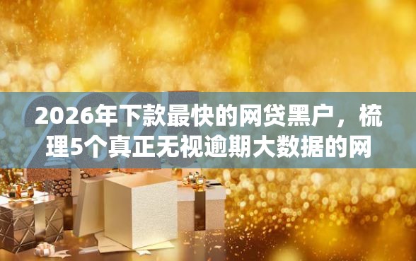 2026年下款最快的网贷黑户，梳理5个真正无视逾期大数据的网贷app