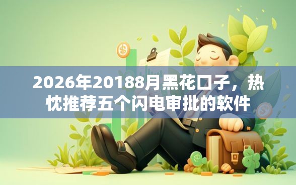 2026年20188月黑花口子，热忱推荐五个闪电审批的软件