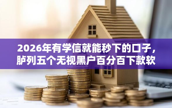 2026年有学信就能秒下的口子，胪列五个无视黑户百分百下款软件