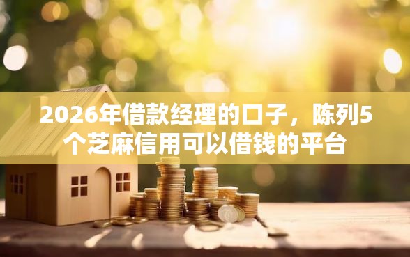 2026年借款经理的口子，陈列5个芝麻信用可以借钱的平台