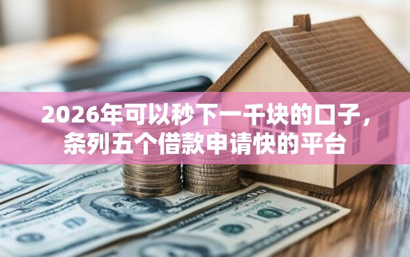 2026年可以秒下一千块的口子，条列五个借款申请快的平台